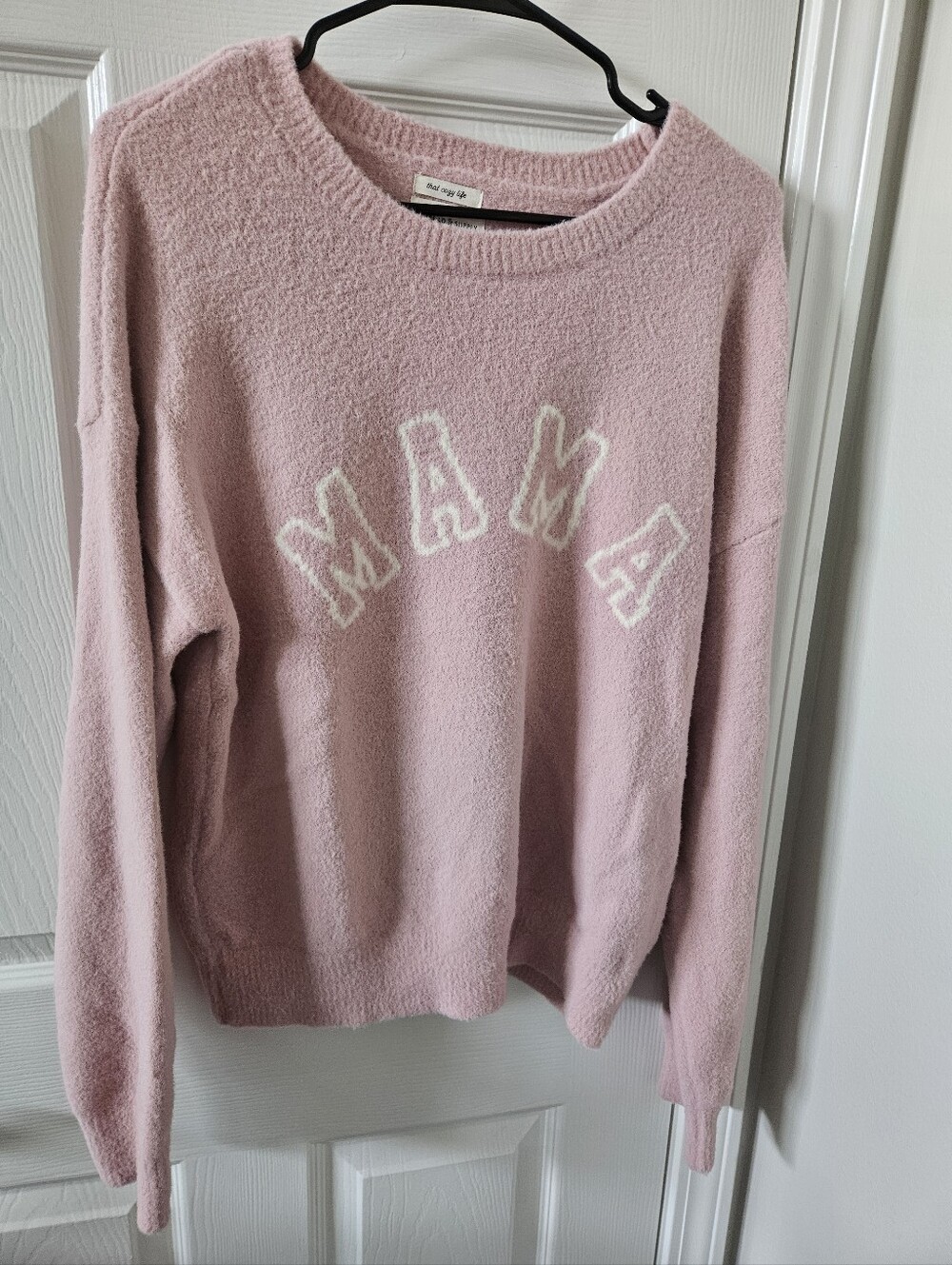 Thread & Supply "That Cozy Life" MAMA Chenille Sweater Rose Pink Size M
